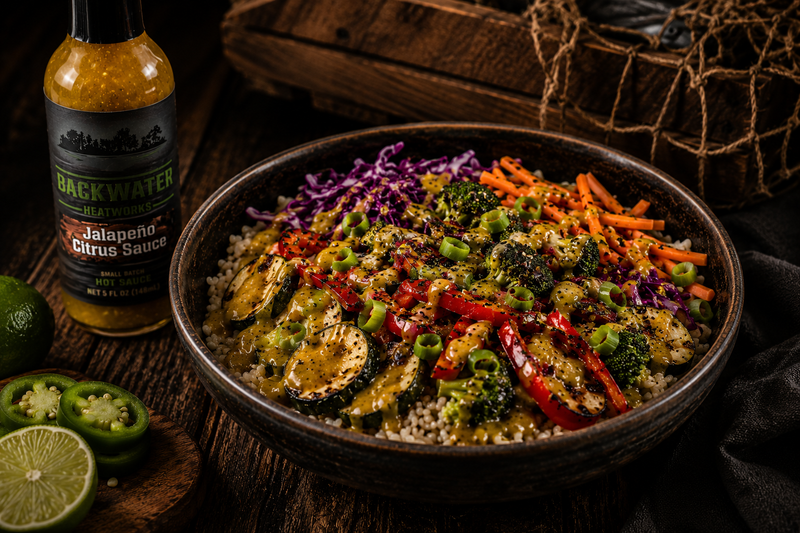 Rice Bowl with Veggies and Citrus Sauce